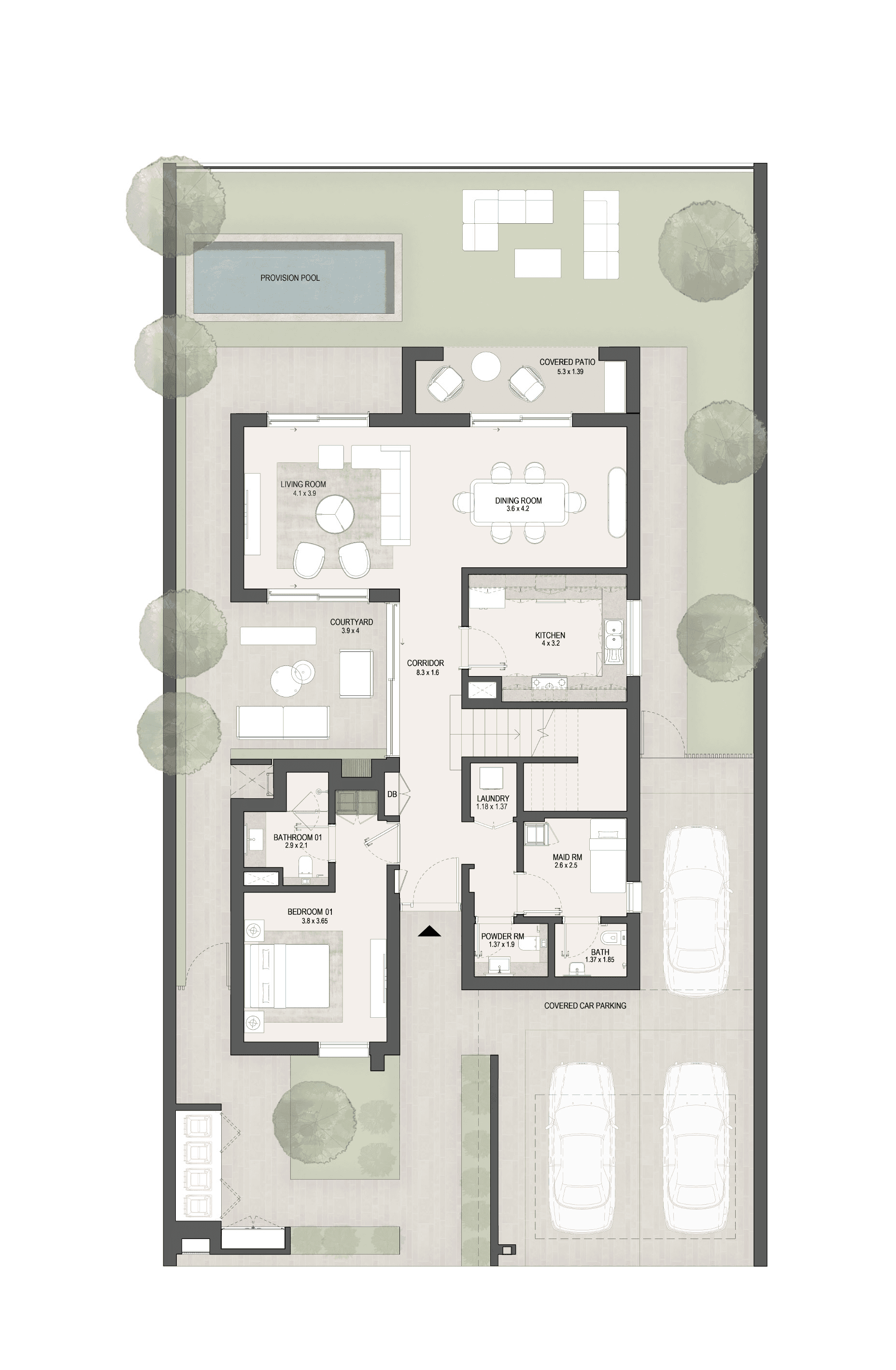 Fay Gardens villa floor plan — typology 2